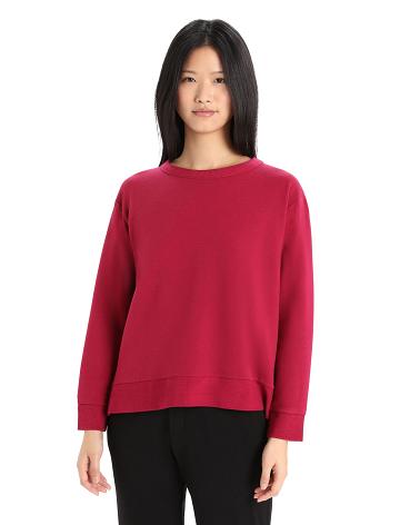 Women's Icebreaker RealFleece™ Merino Dalston Sweatshirt Long Sleeve Cherry | CA 1312RVDW